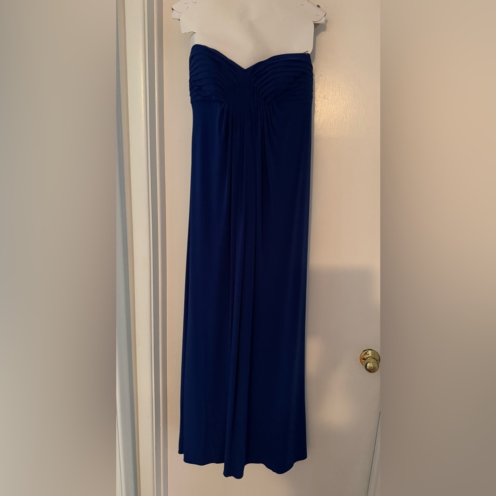 Night Way Collections Strapless Royal Blue Maxi Dress